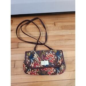 Y2K Vintage Relic Chocolate Brown, Crossbody Purse Floral Built in Wallet Small